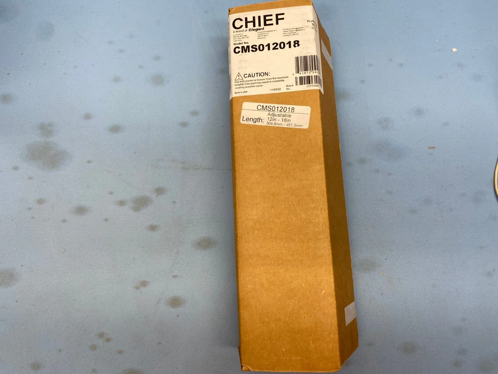 CHIEF CMS012018W / 12" - 18" Speed-Connect Adjustable Extension