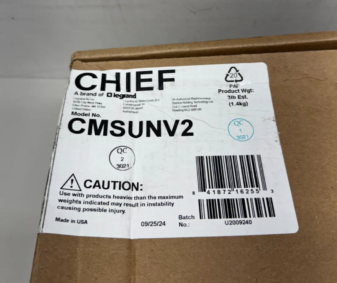 Chief CMSUNV2 AV Component Shelf, TAA Compliant, Silver, 2 x 2' - Image 2