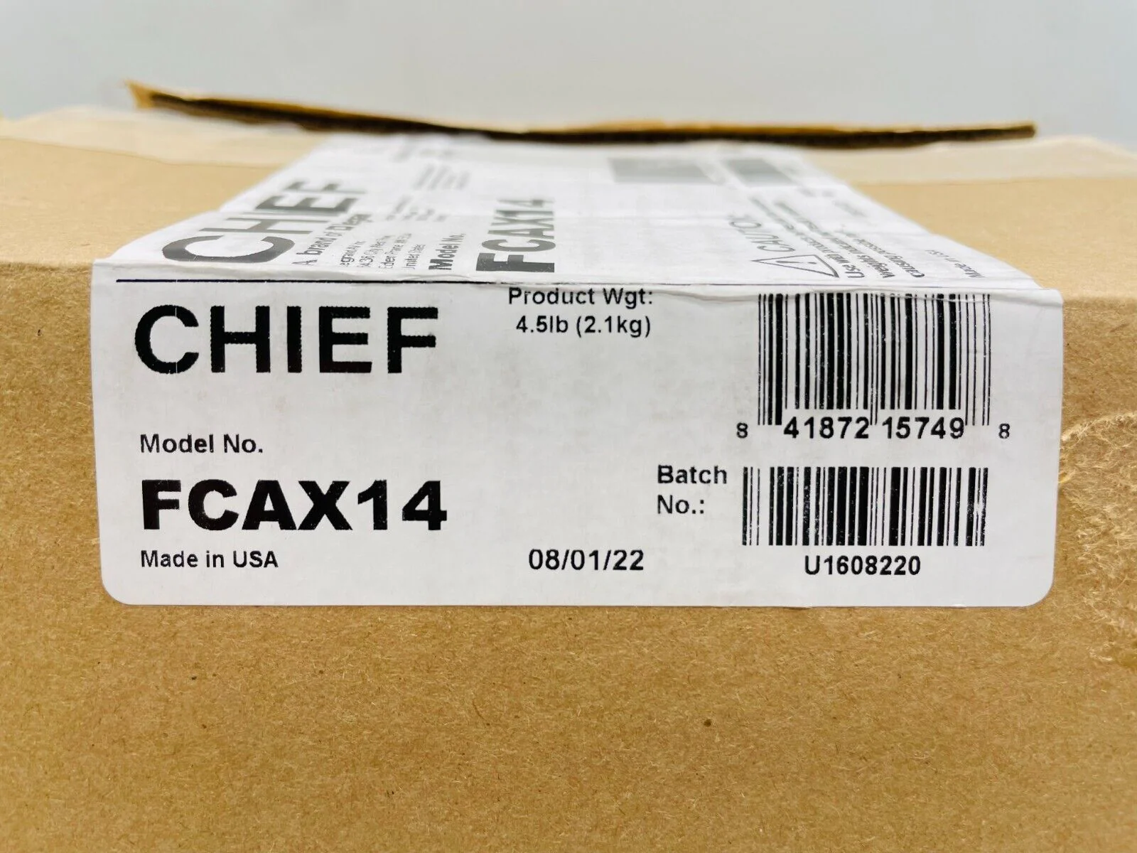 Chief FCAX14 FUSION 14" Extension Brackets for LVM, LBM, & LCM Mounts (Black) - Image 2