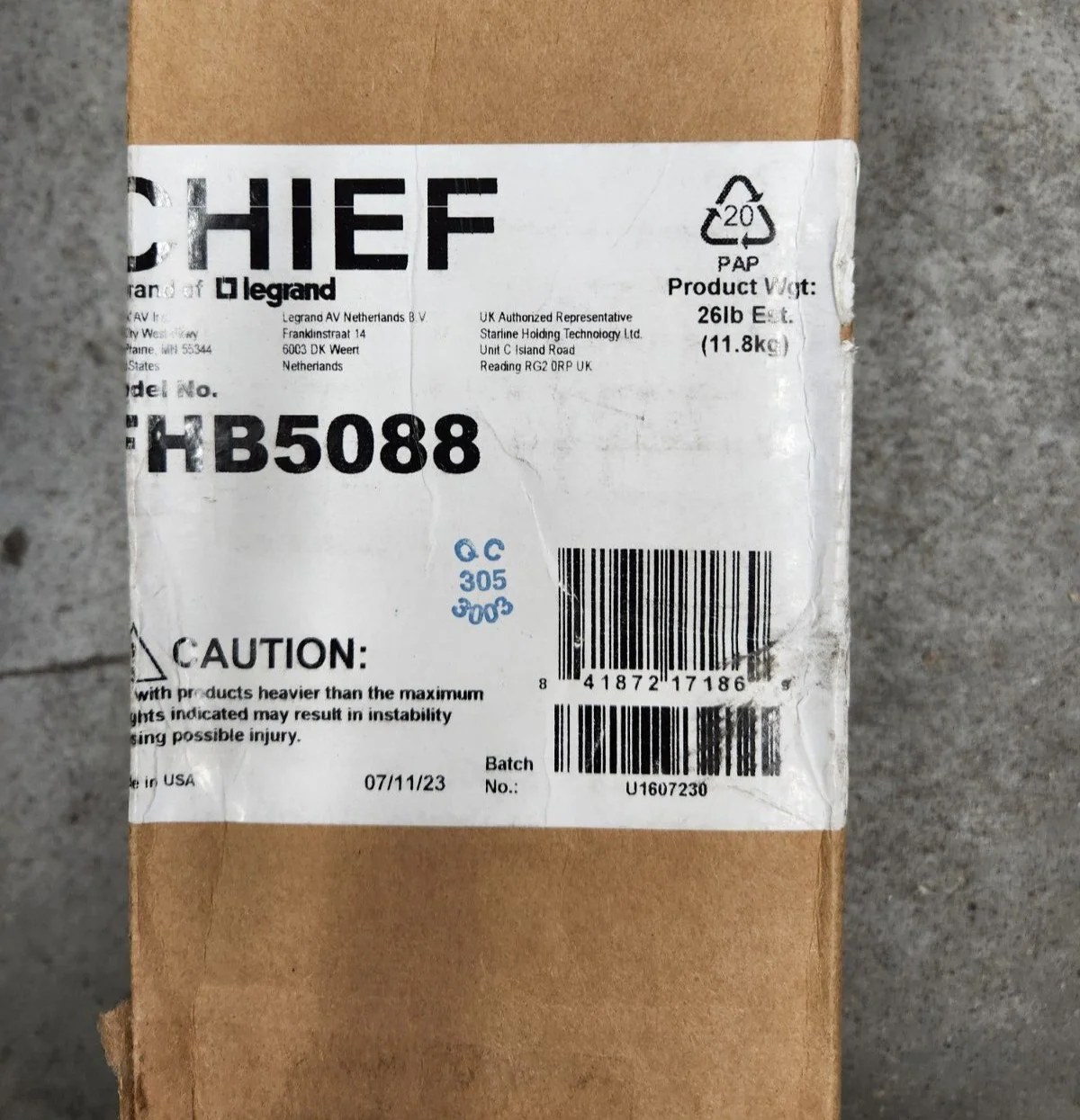 Chief FHB5088 Fusion Display Mount Adapter for 55 in. Cisco Webex Board - Image 4