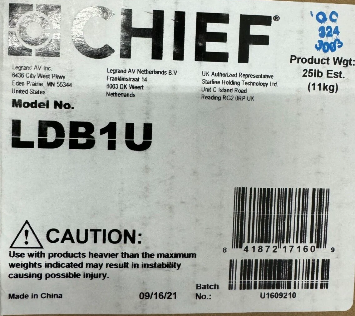 CHIEF LDB1U Large Fusion Bolt-Down Table Stand for 46-70" Displays - Image 2