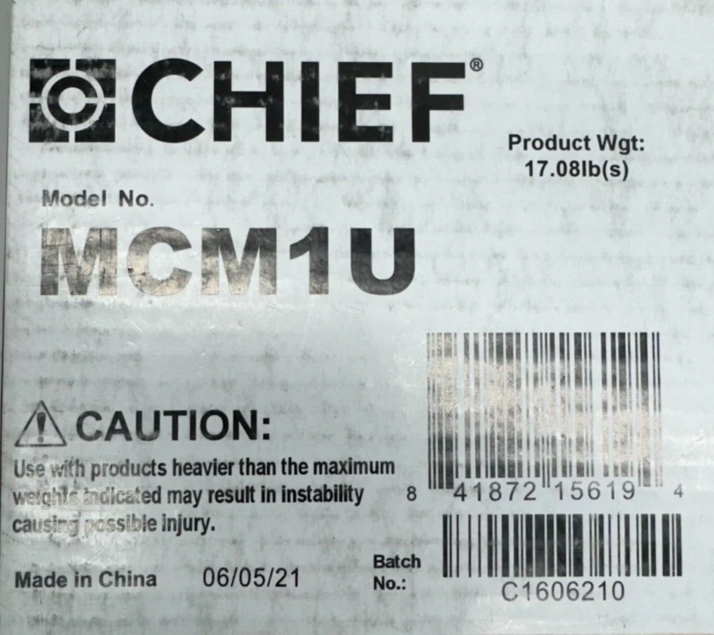 Chief MCM1U FUSION Medium Flat Panel Ceiling Mount (Black) - Image 3