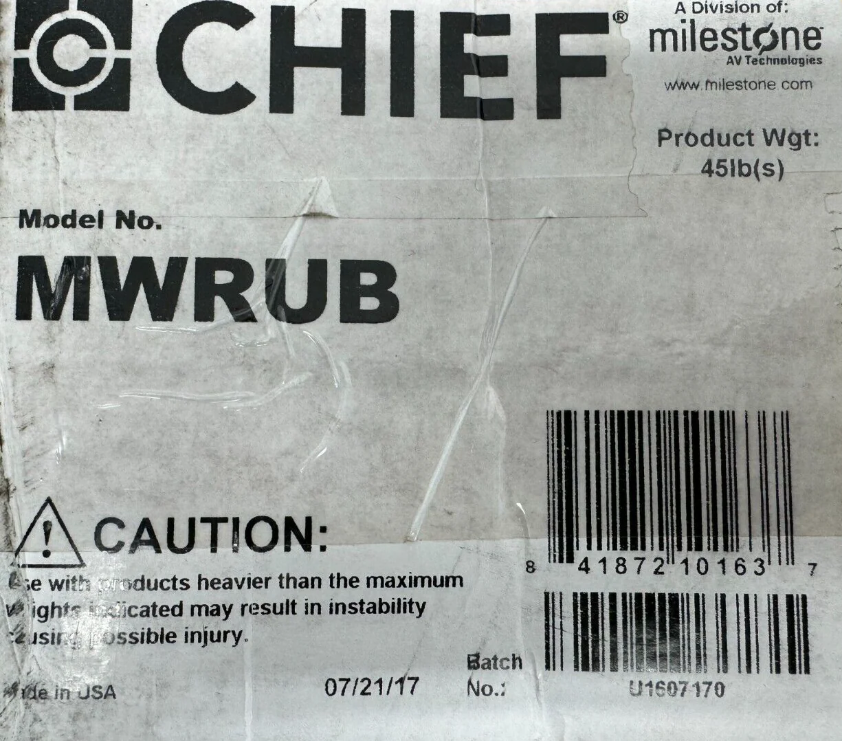 Chief MWRUB Universal Swing Arm Mount for 30 to 55" Displays (Black) - Image 4