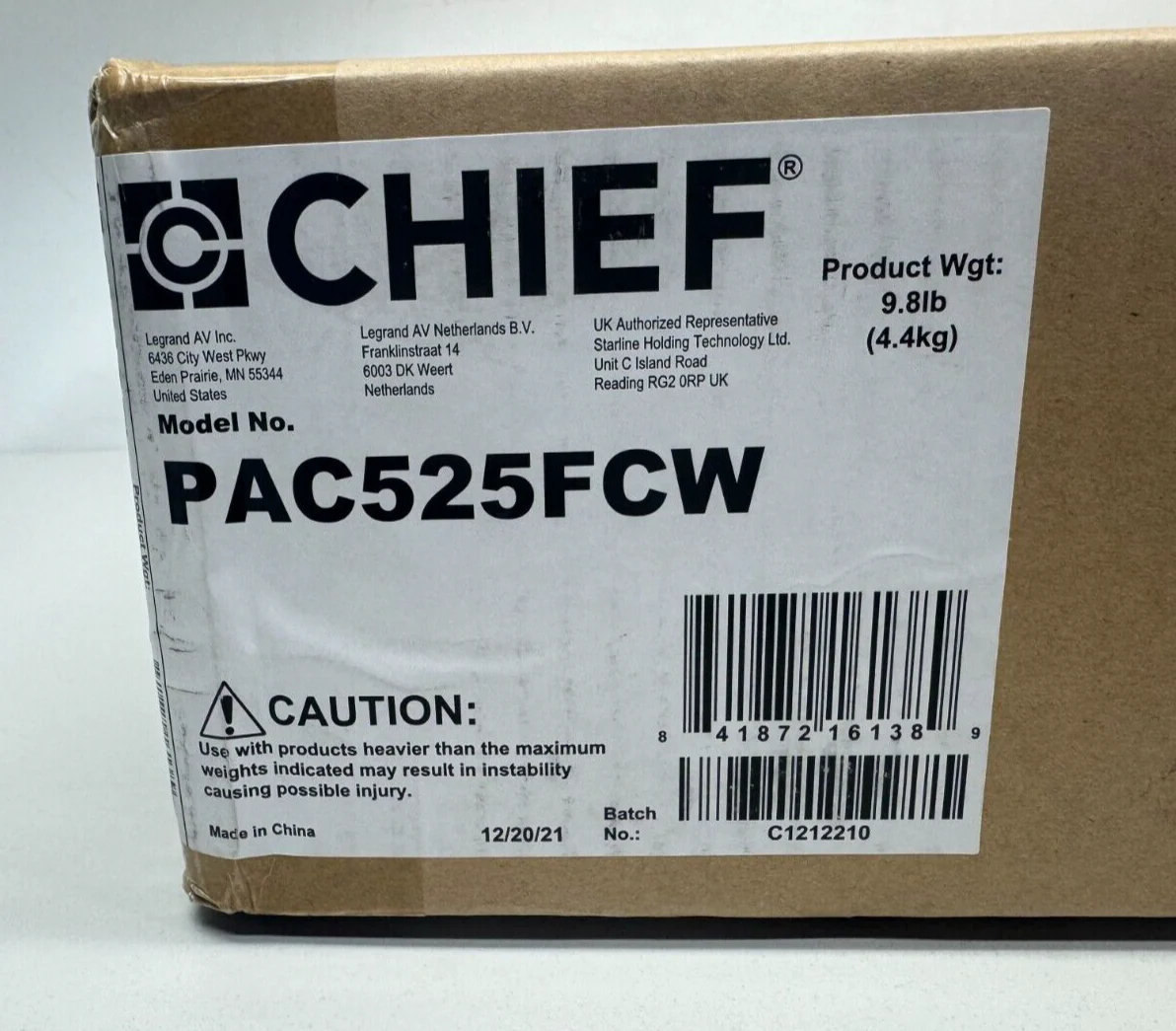 Chief PAC525FCW In-Wall Storage Box with Flange and Cover (White) - Image 2