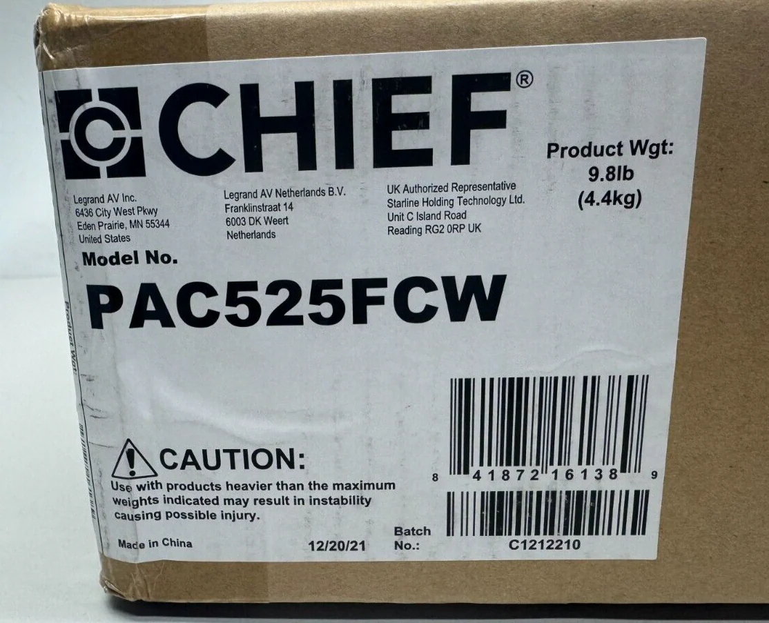 Chief PAC525FCW In-Wall Storage Box with Flange and Cover White - NOB - Image 2