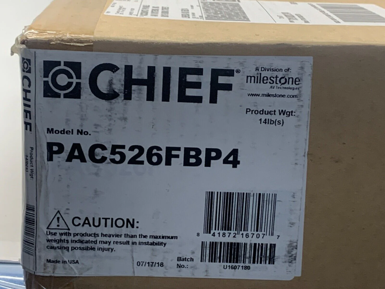 Chief PAC526FBP4 Proximity In-wall Storage Box with 4 Receptacle Filter & Surge - Image 2