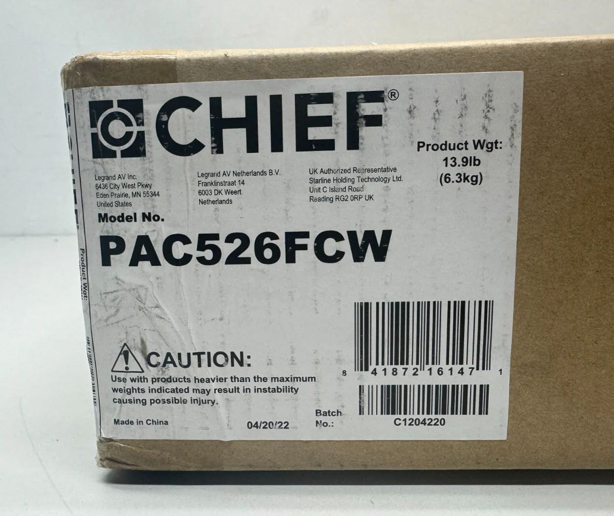 Chief PAC526FCW Large In-Wall Storage Box with Flange and Cover (White) - Image 2