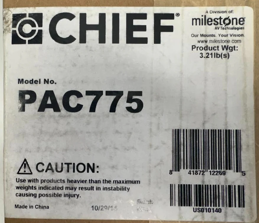 Chief PAC775 Outdoor Cart Casters (Set of 4) NEW SEALED - Image 3