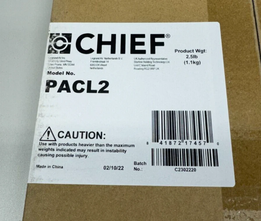 Chief PACL2 Proximity Lever Lock Plate for PAC526/PAC527L In-Wall Storage Boxes - Image 2
