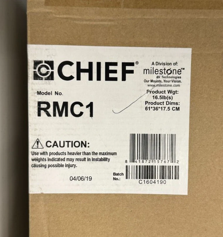 Chief RMC1 Black Medium FIT Single Flat Panel Ceiling Mount - Image 2