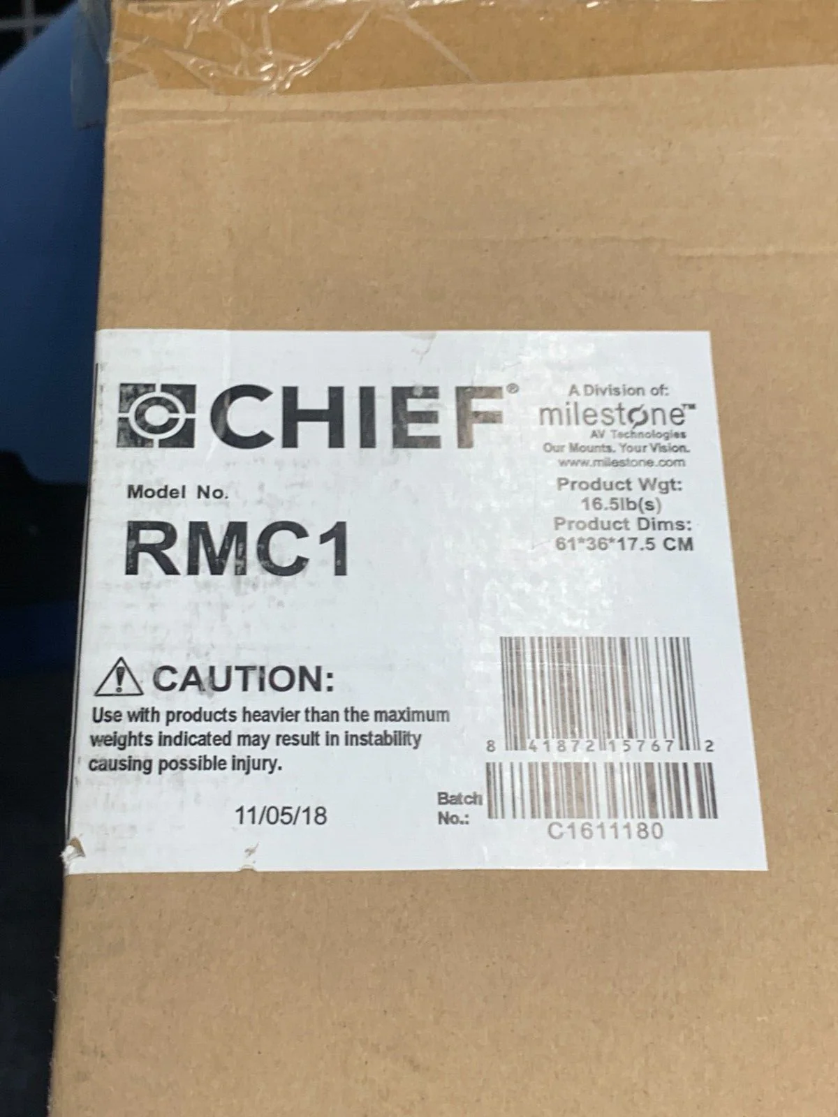 Chief RMC1 Medium FIT Single Flat-Panel Ceiling Mount - Image 2