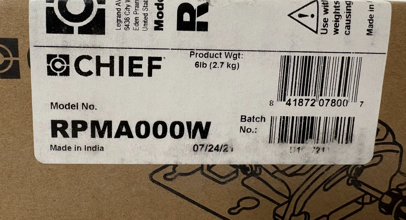Chief RPA Elite (P/N: RPMA000W)