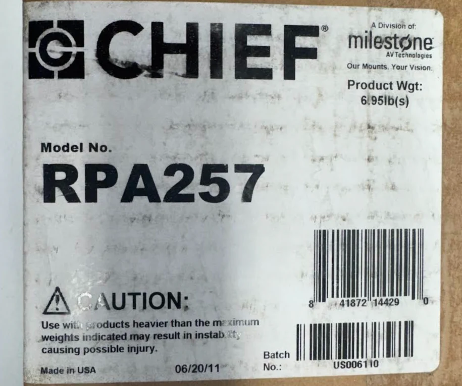 Chief RPA257 Custom Projector Mount NEW SEALED - Image 2
