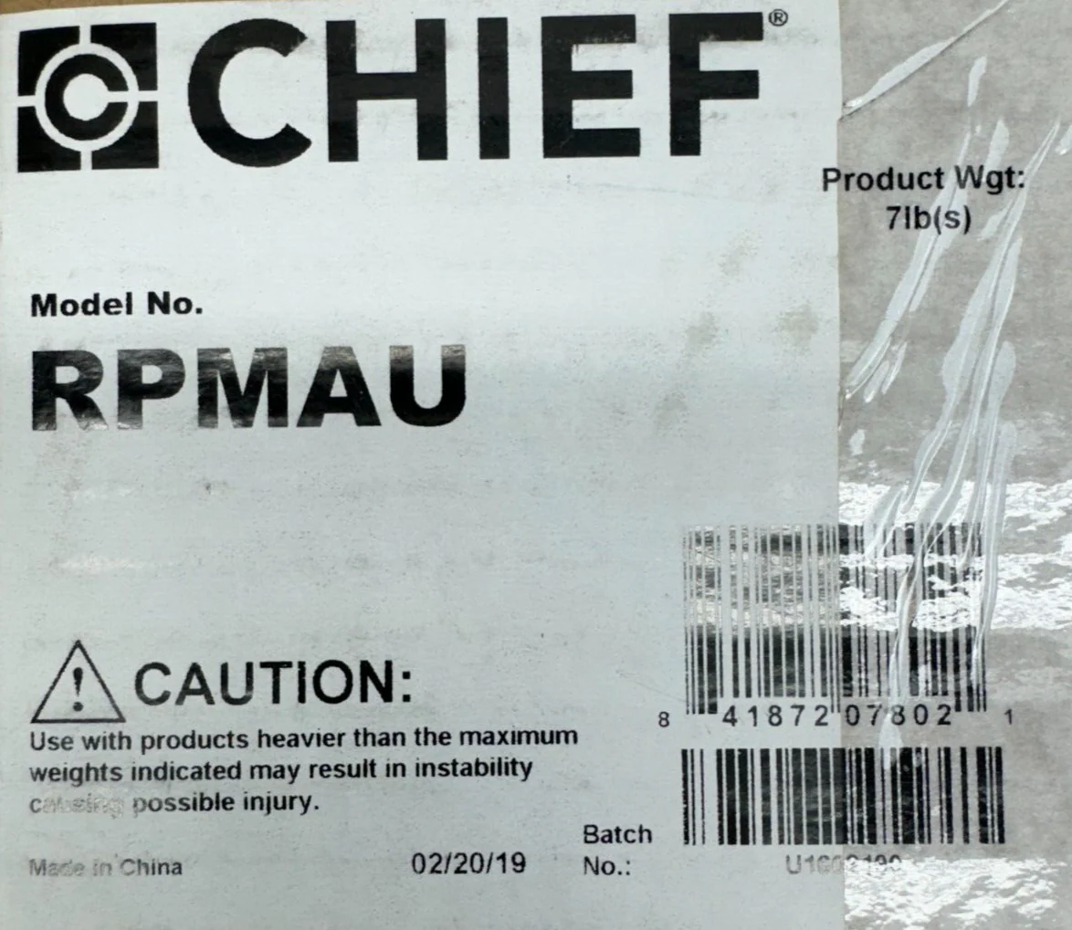 Chief RPMAU Elite Universal Ceiling Mount for Projectors (Black) RPMA-U - Image 6
