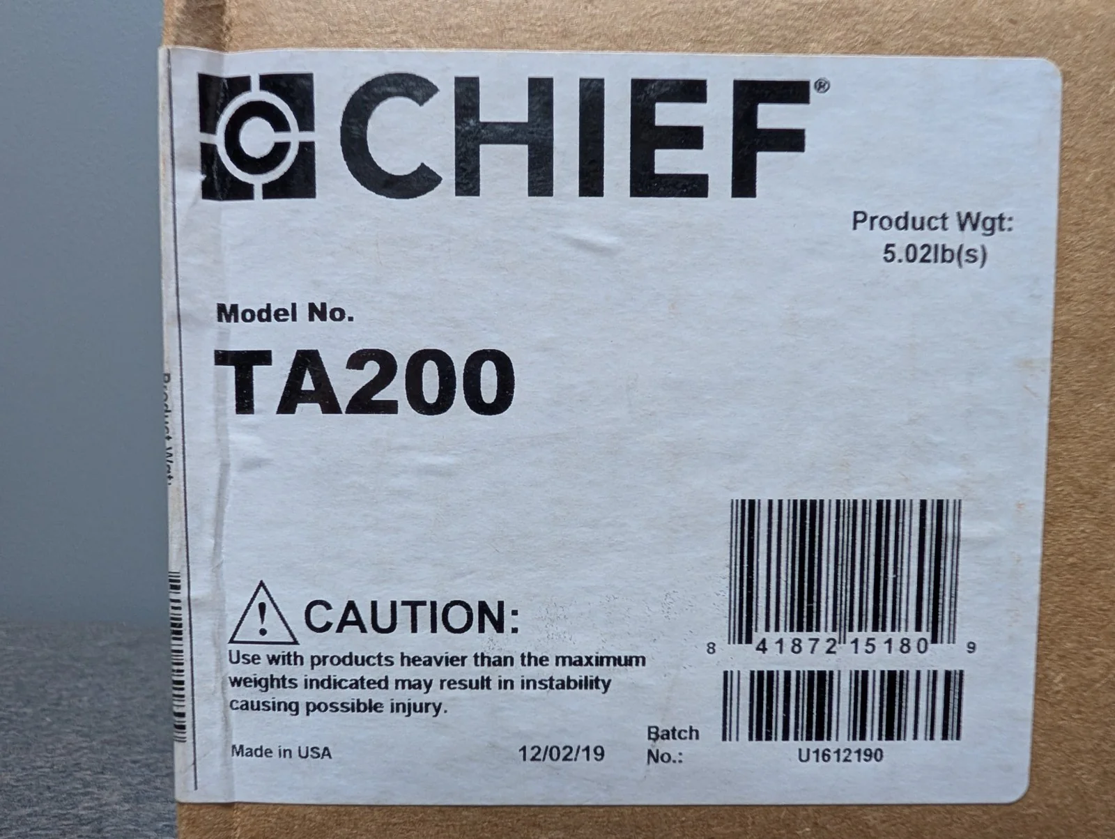Chief TA200 Thinstall Video Conferencing Camera Shelf - 8 Inch - Image 2