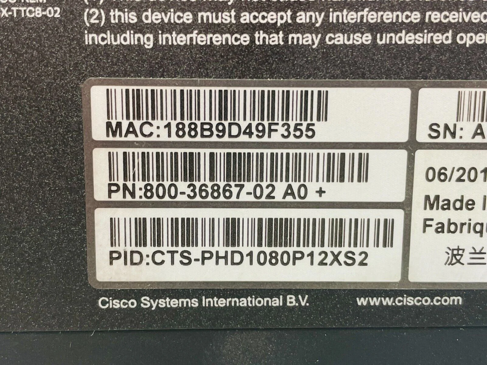 Cisco TTC8-02, 800-36867-01 TelePresence Precision HD HDMI SDI Video Camera - Image 4