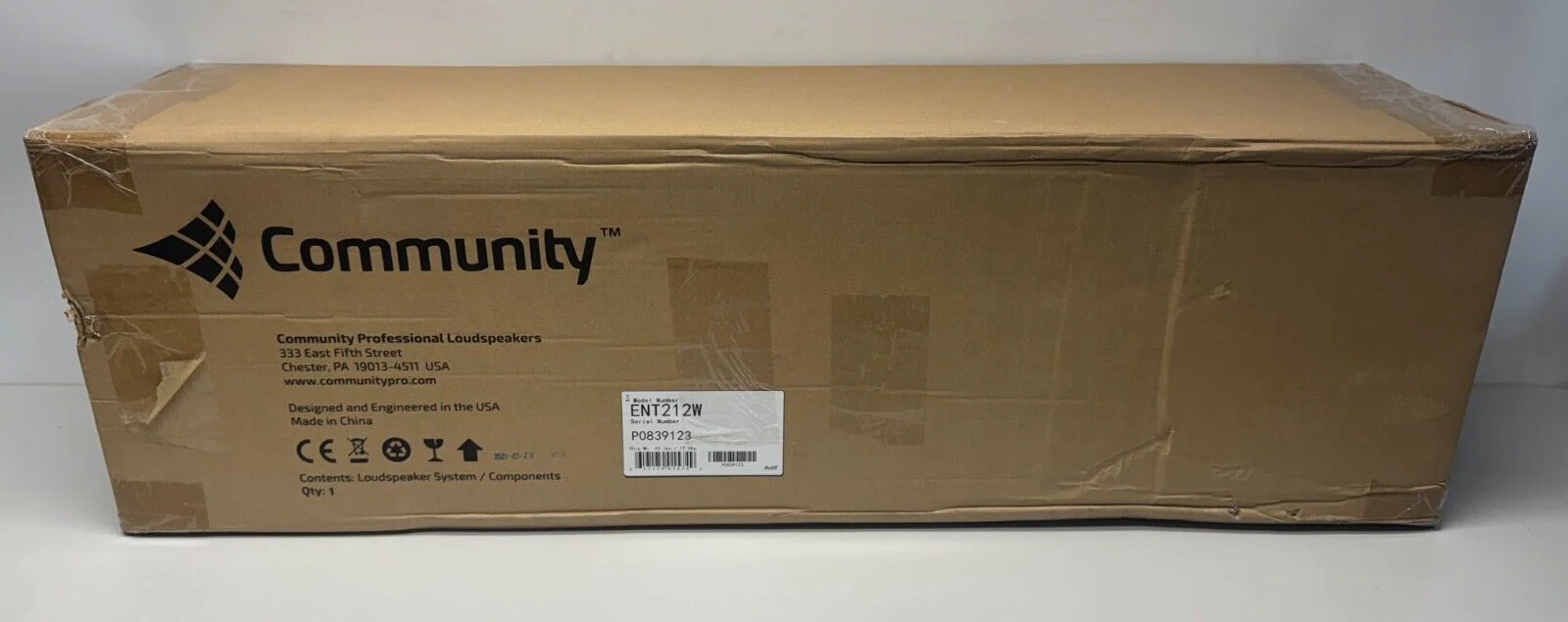 Community ENT212W 2-Way Compact Column Array Speaker, White - Image 2