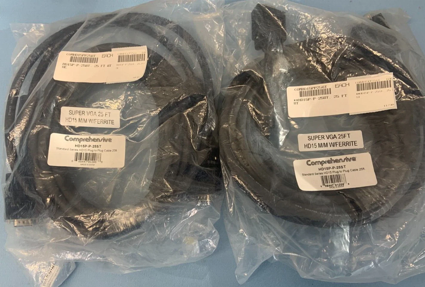 Comprehensive Standard Series HD15 25ft VGA Cable | HD15P-P-25ST Lot of 2