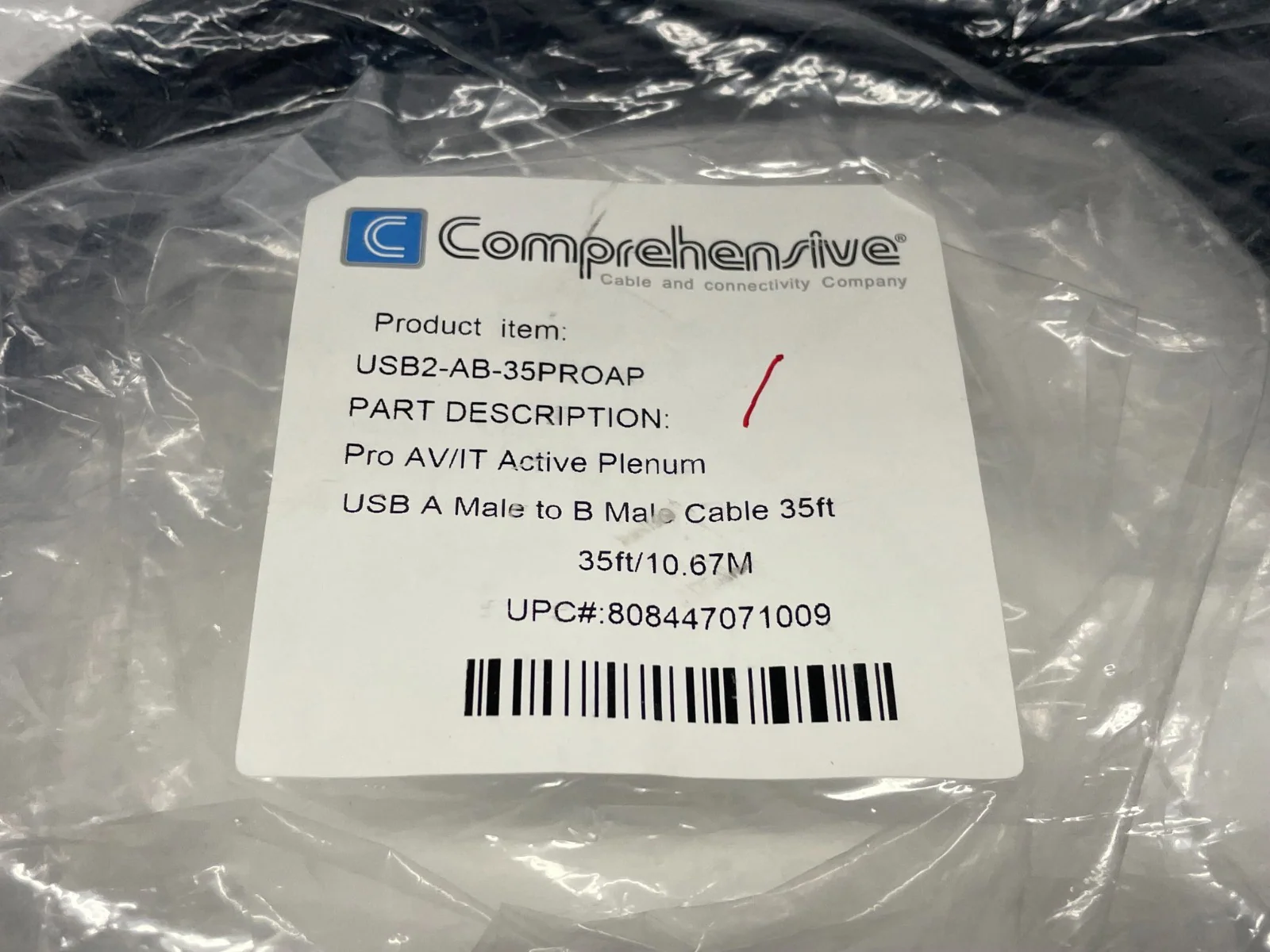 Comprehensive USB2-AB-35PROAP Pro AV/IT Active USB A Male to B Male Cable 35' - Image 2