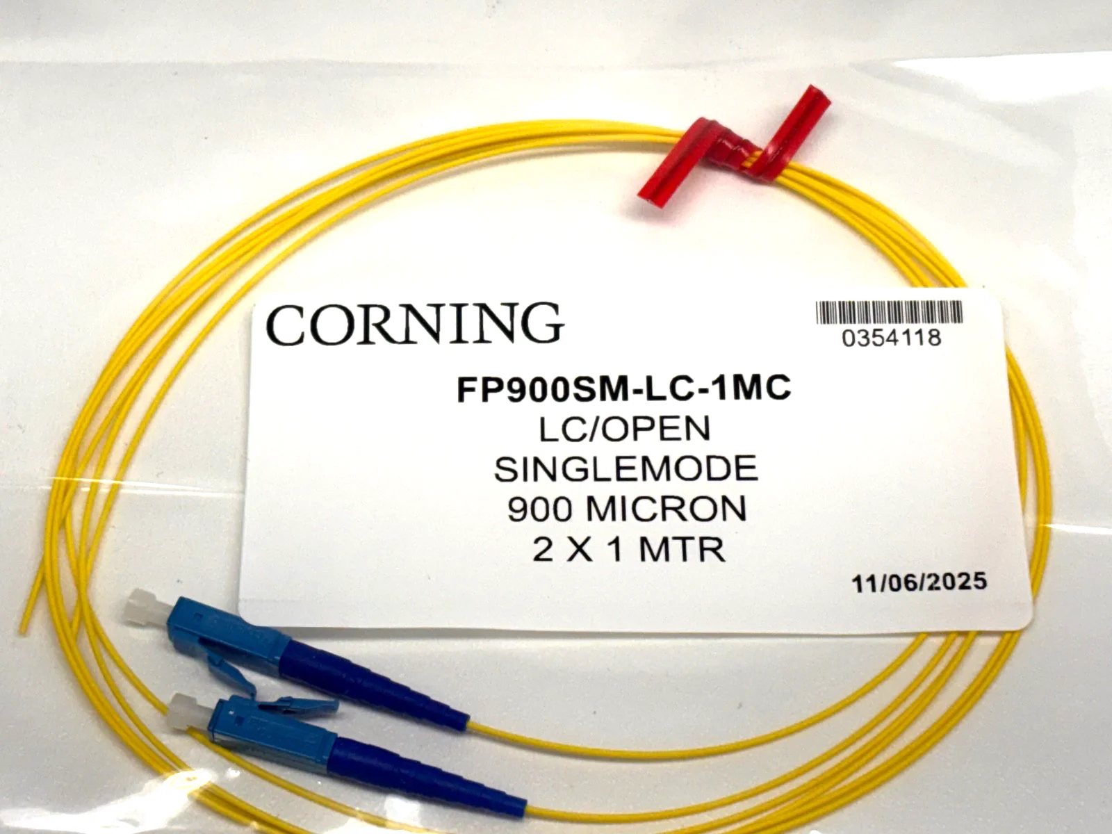 Corning FP900SM-LC-1MC / LC Open, Single Mode, 900 Micron, 2 x 1 MTR - Image 2