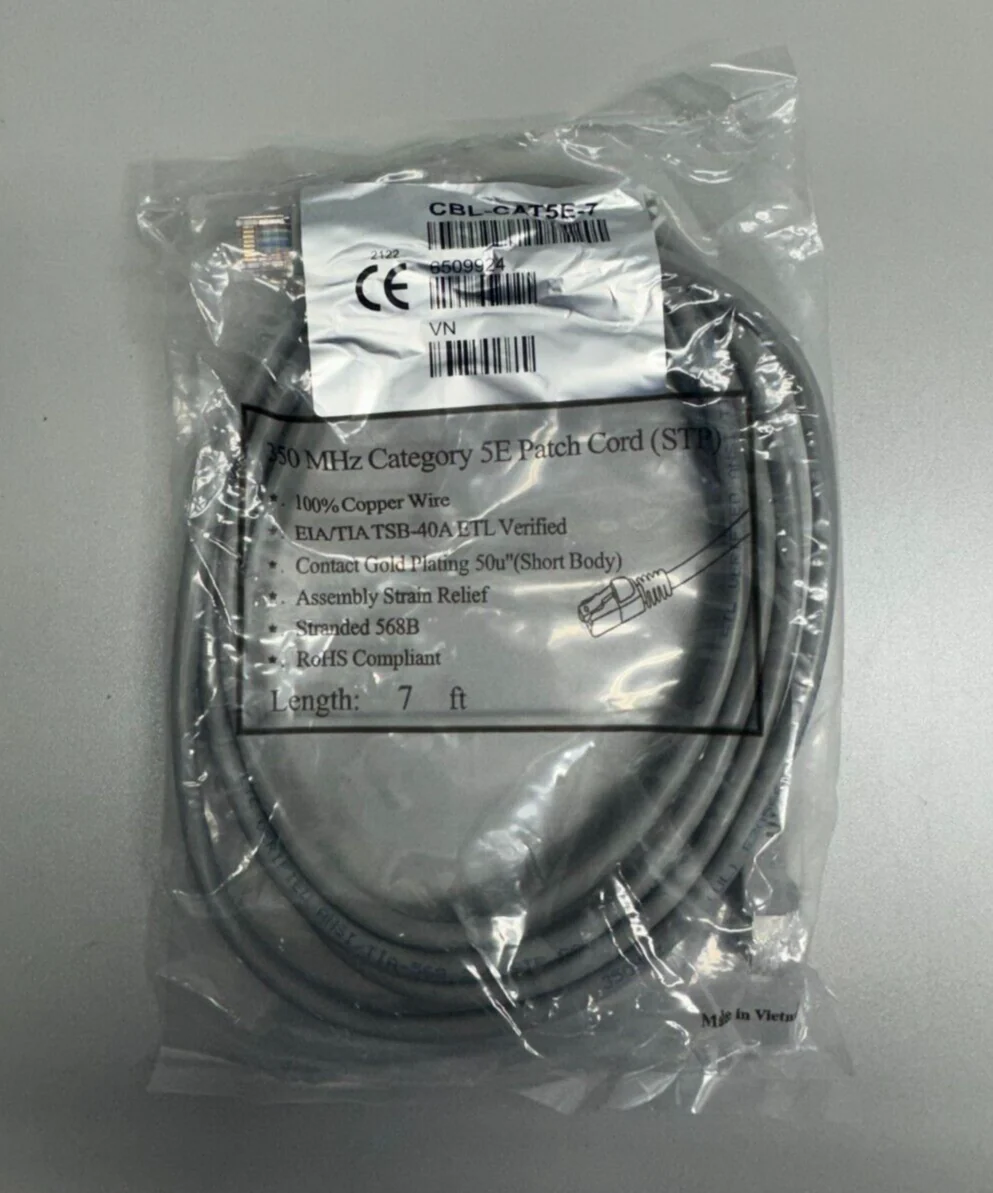 Crestron CBL-CAT5E-7 CAT5e Cable, RJ45-to-RJ45, Gray, 7ft 6509924 LOT OF 12 - Image 2