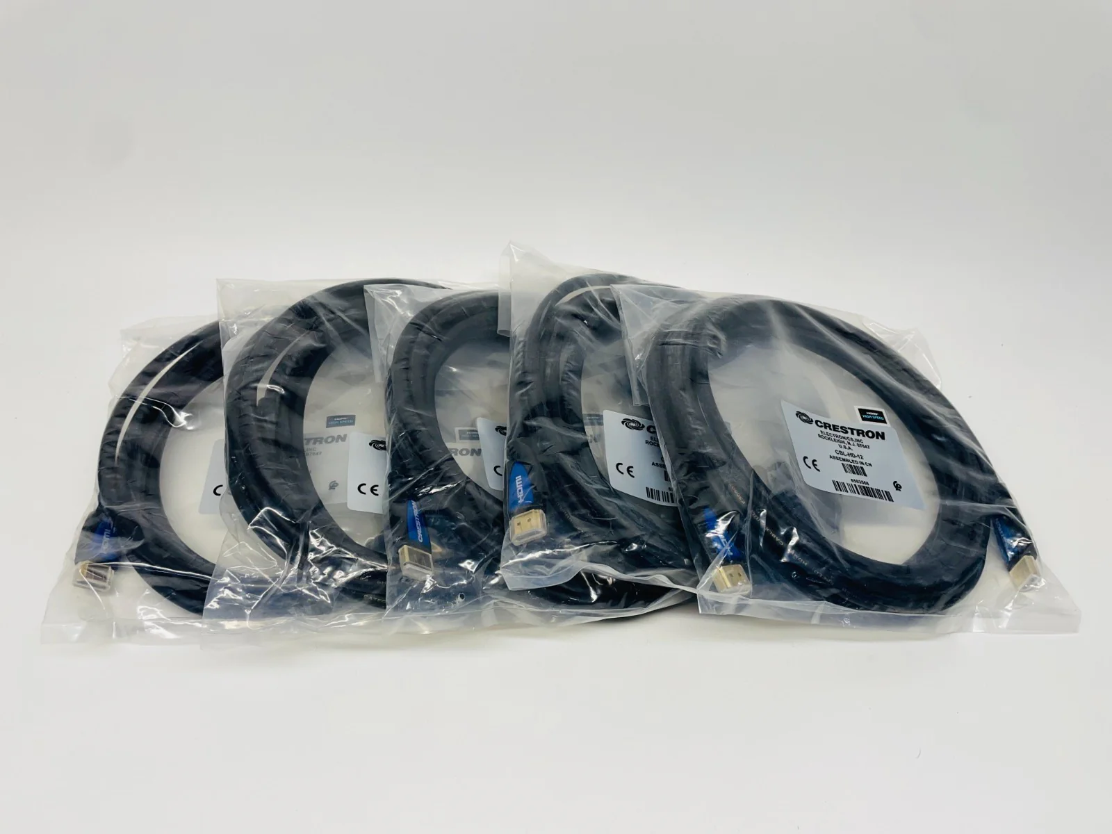 Crestron CBL-HD-12 Certified HDMI Interface Cable, 18 Gbps, 12 ft - LOT OF 5