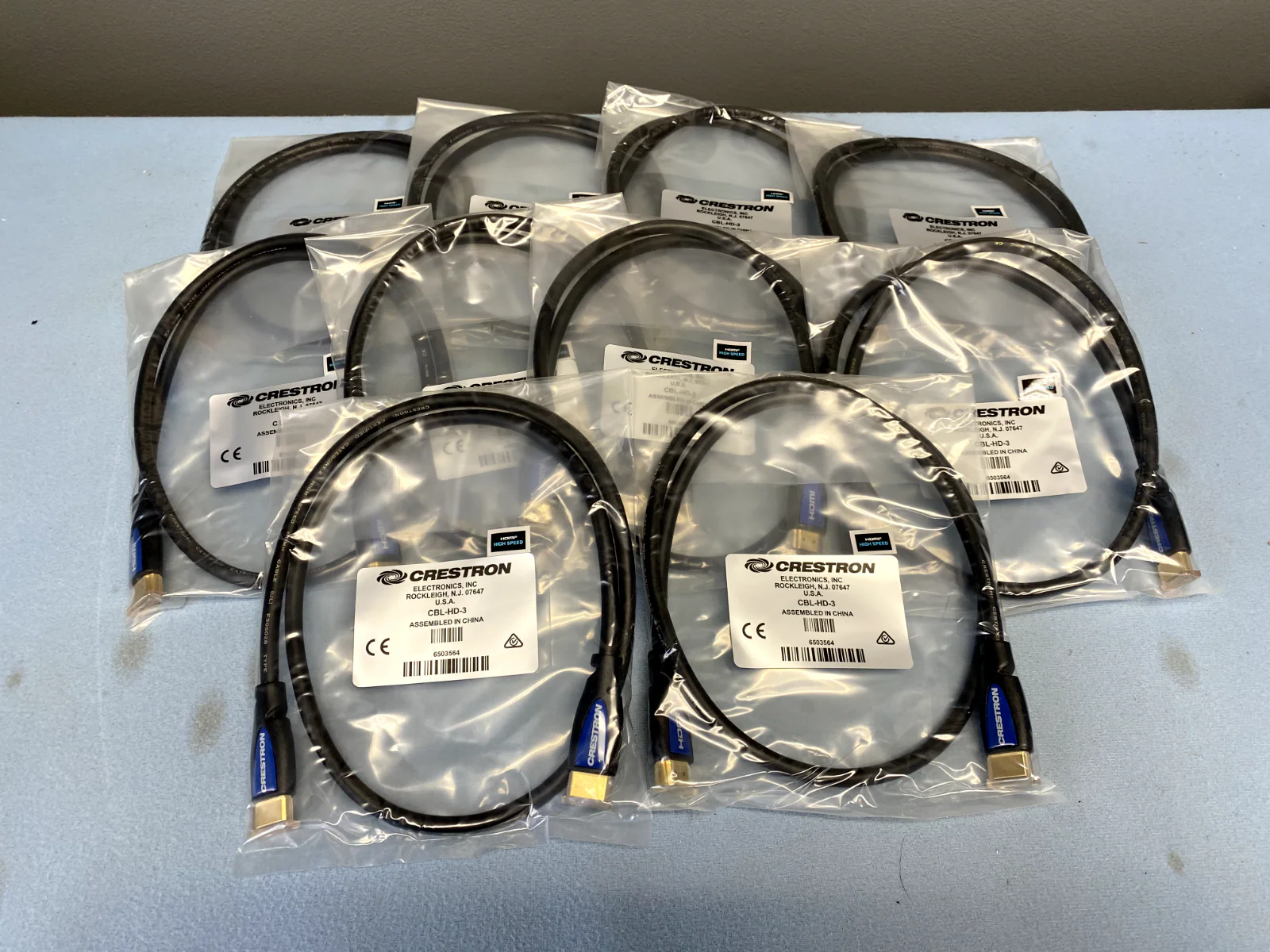 Crestron CBL-HD-3 Lot of 10 HDMI Interface Cable, 18 Gbps, 3 ft 6503564