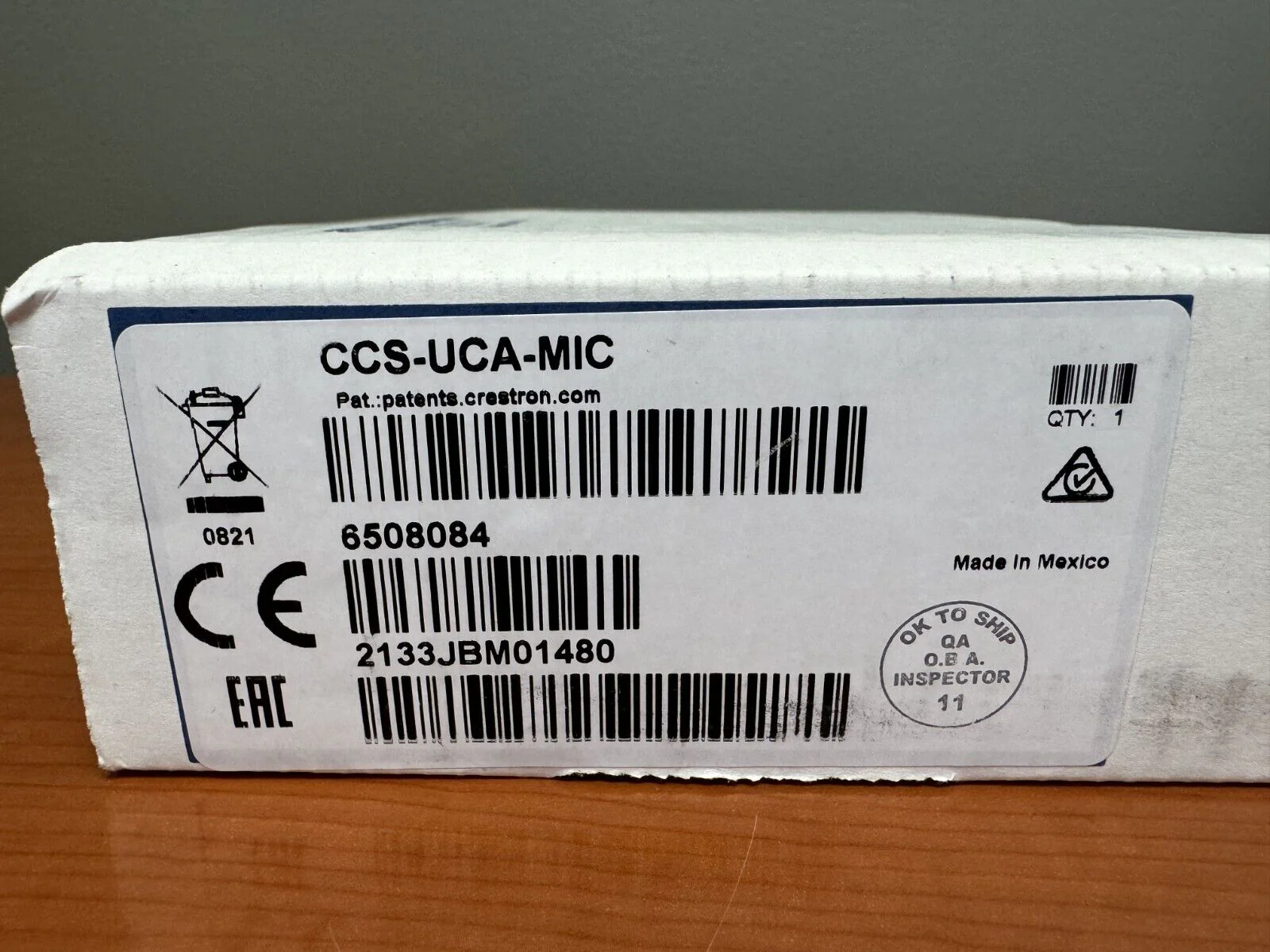 Crestron CCS-UCA-MIC Microphone Pod 6508084 NEW - Image 2