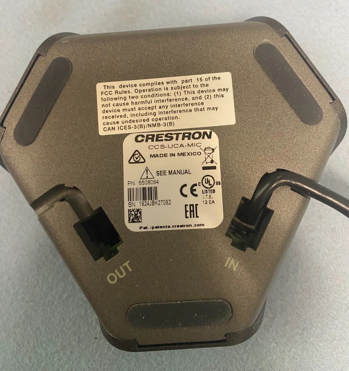 Crestron CCS-UCA-MIC Microphone Pod for Crestron Flex Tabletop System 6508084 - Image 2