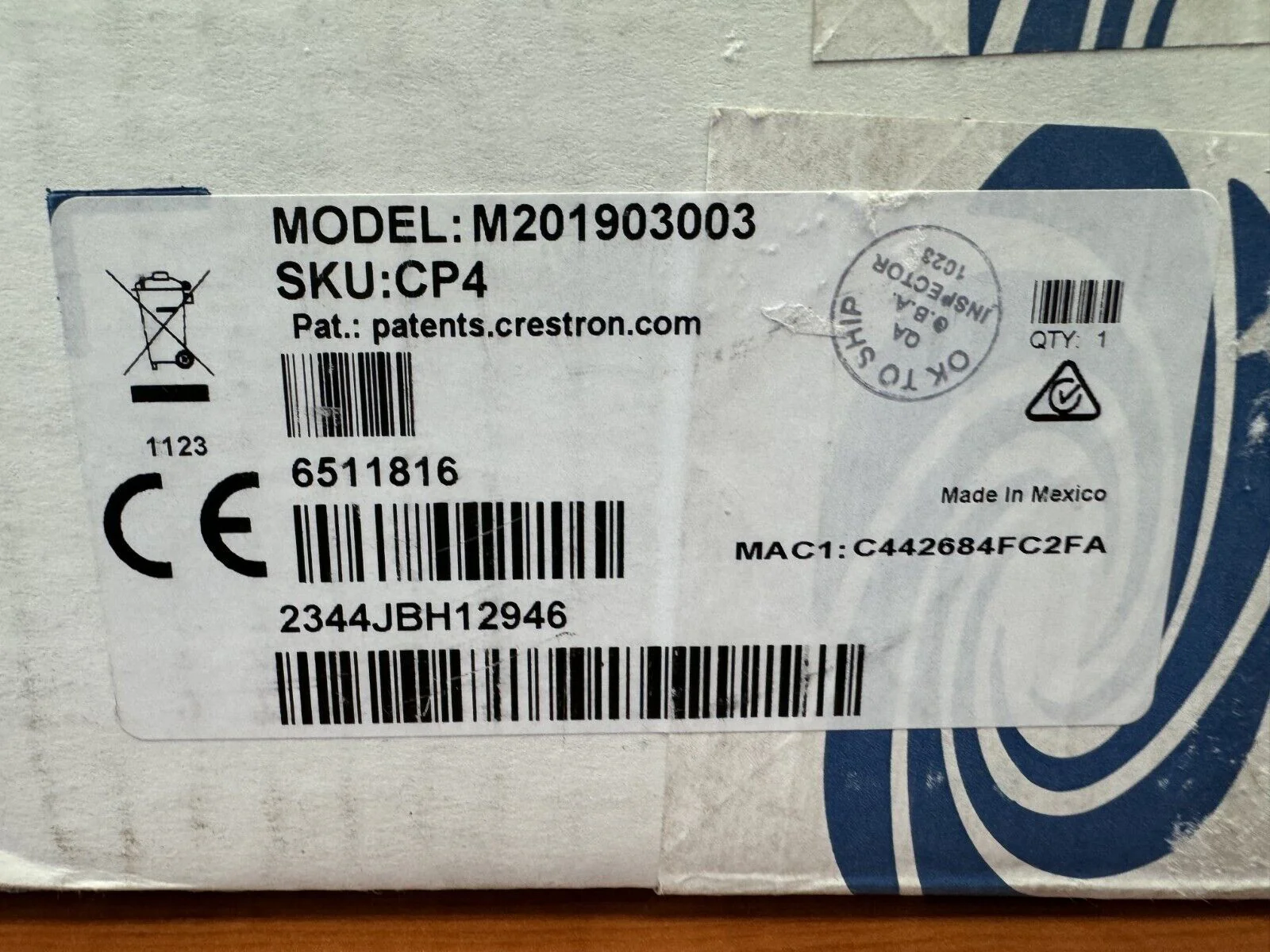 Crestron CP4 4-Series Control System 6511816 M201903003 NEW - Image 2