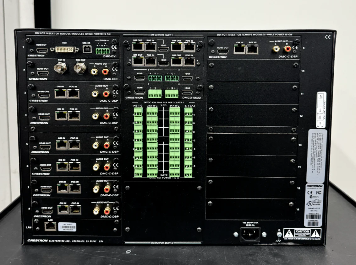 Crestron DM-MD16X16 DigitalMedia Matrix Switcher w/ DMC-SDI DMC-C-DSP DMCO-5533 - Image 3