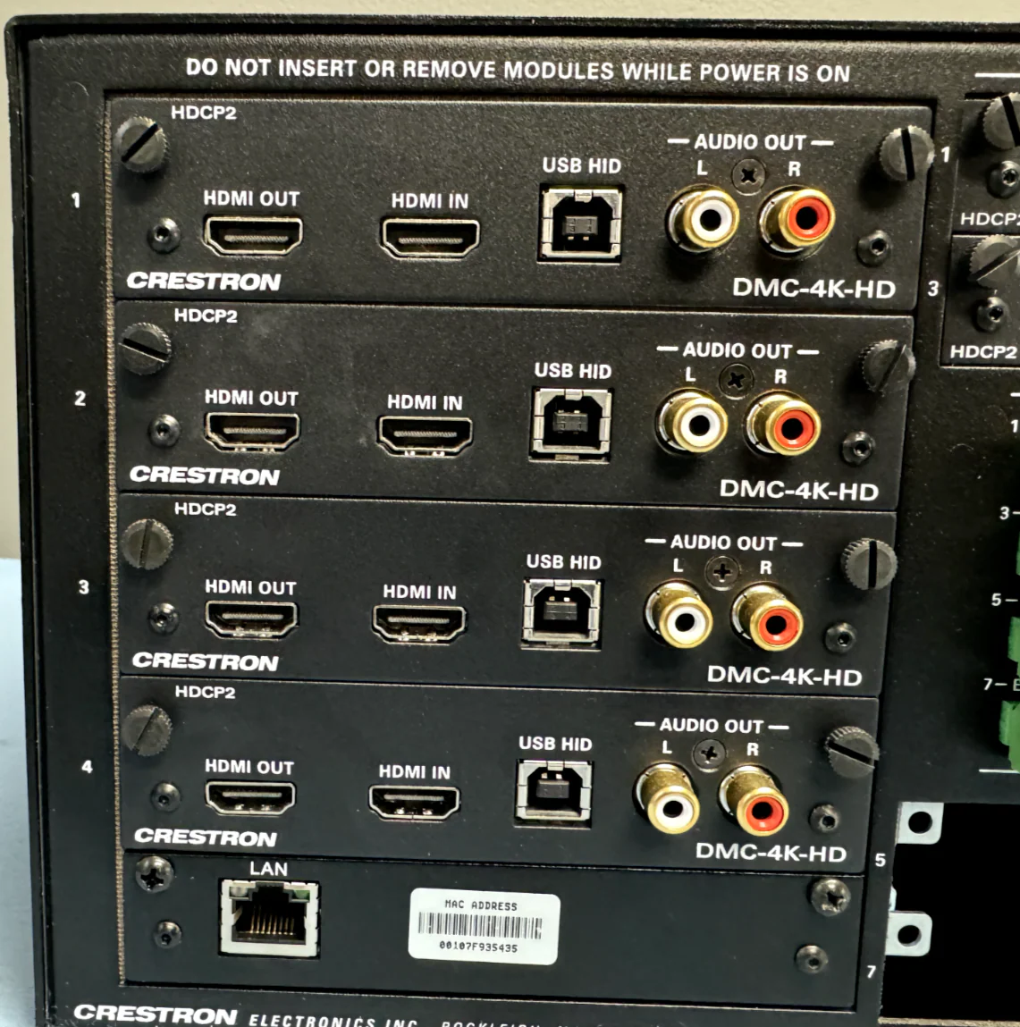 Crestron DM-MD8X8 DigitalMedia Matrix Switcher w/ DMC-4K-HDO DMC-4K-C DMC-4K-HD - Image 3