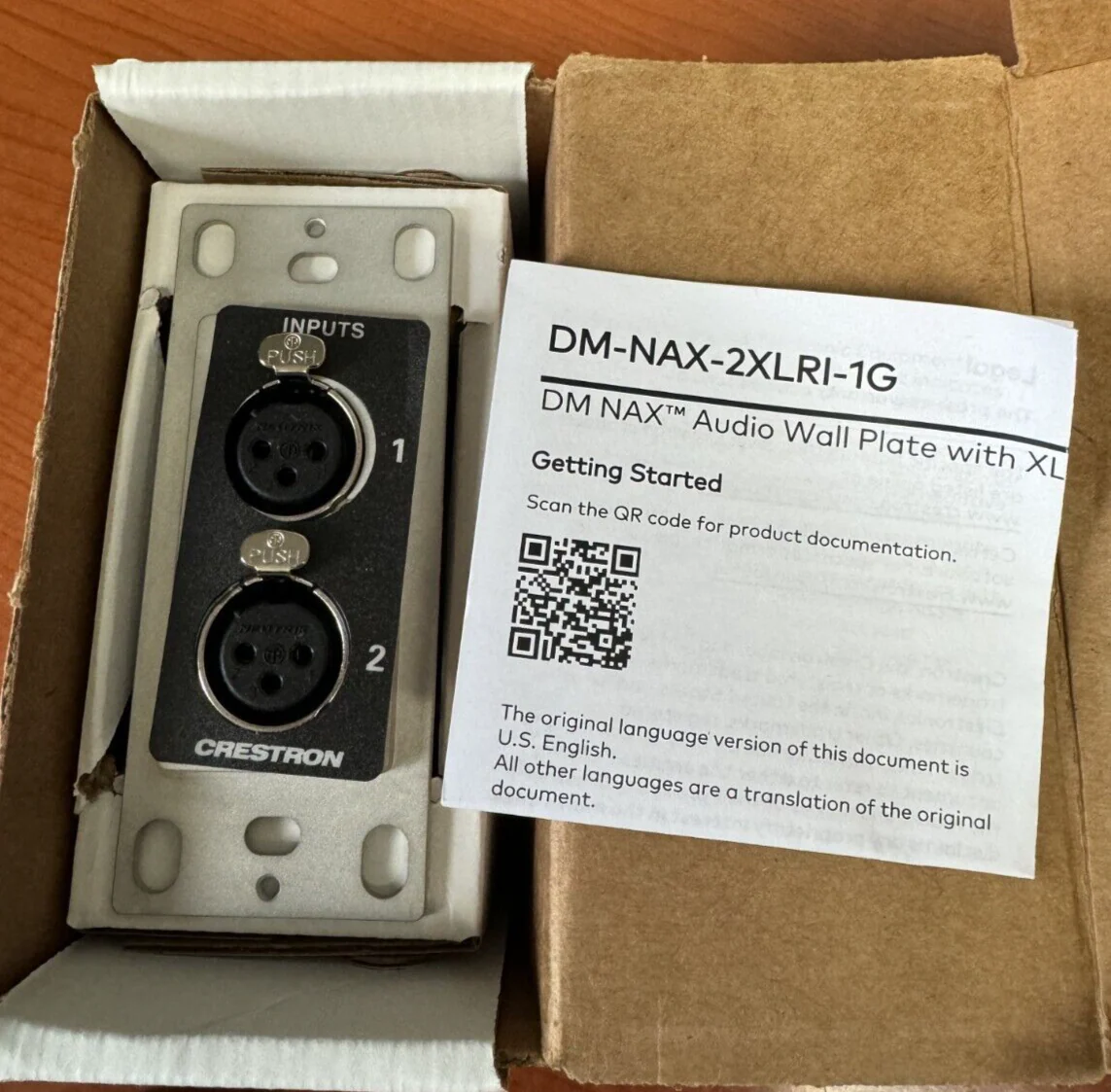 Crestron DM-NAX-2XLRI-1G DM NAX Audio-over-IP Wall Plate with XLR Black 6511971 - Image 2