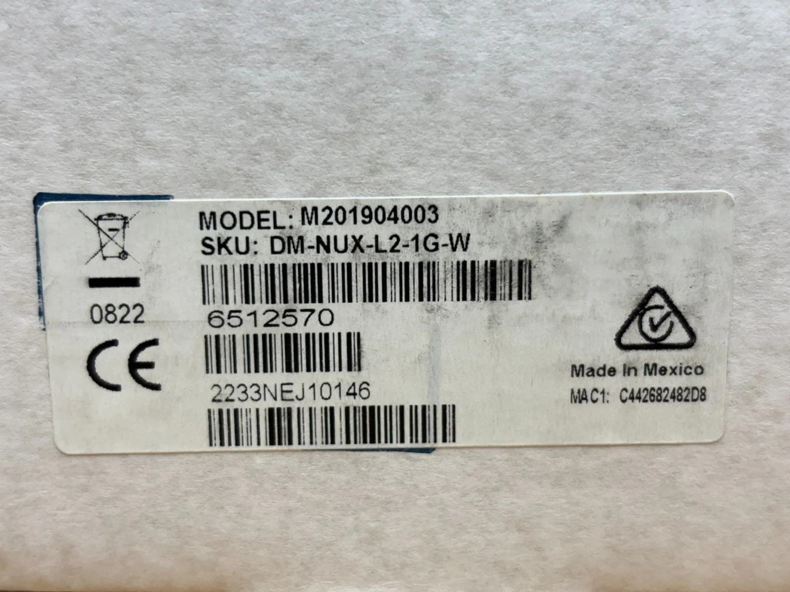 Crestron DM-NUX-L2-1G-W USB over Network Wall Plate with Routing 6512570