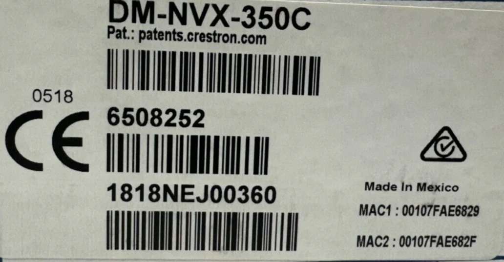 Crestron DM-NVX-350C DM NVX 4K60 4:4:4 HDR Network AV Encoder/Decoder 6508252 - Image 3