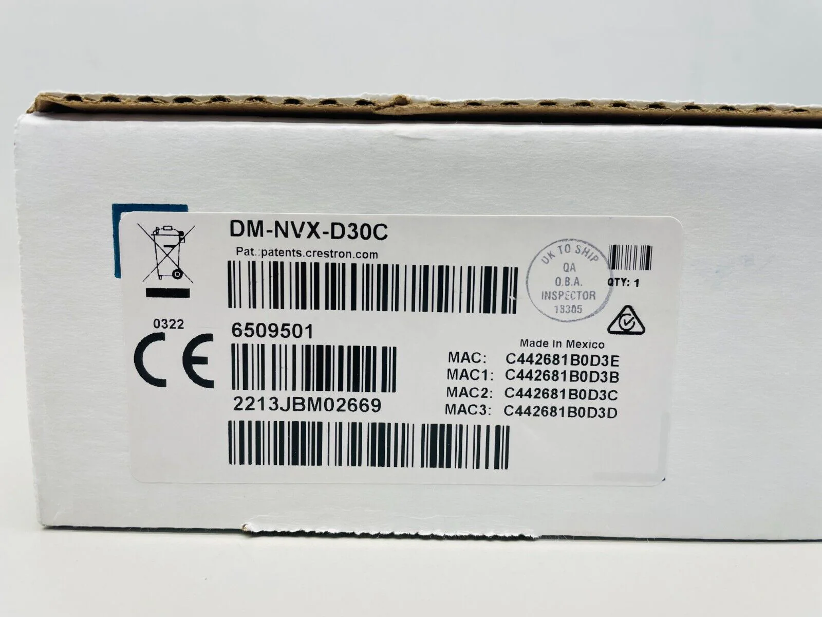 Crestron DM-NVX-D30C DM NVX 4K60 4:4:4 HDR Network AV Decoder Card 6509501 - Image 2