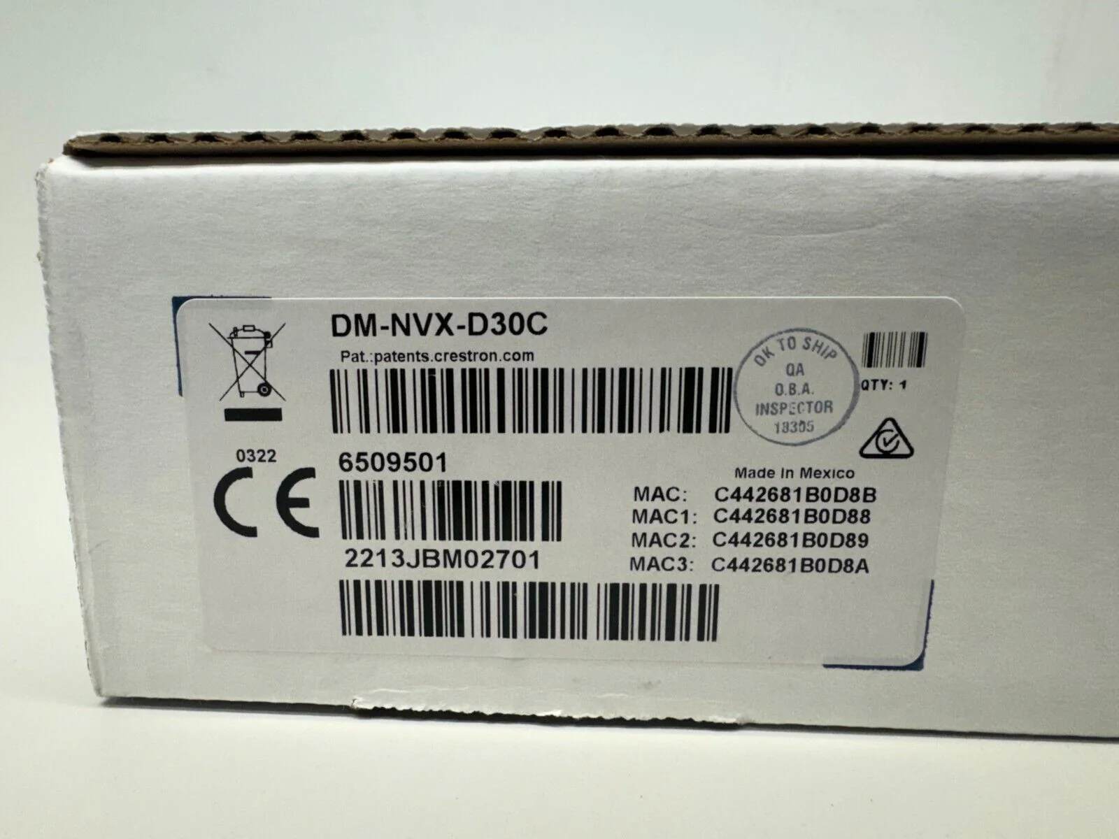 Crestron DM-NVX-D30C DM NVX 4K60 4:4:4 HDR Network AV Decoder Card 6509501 - Image 2