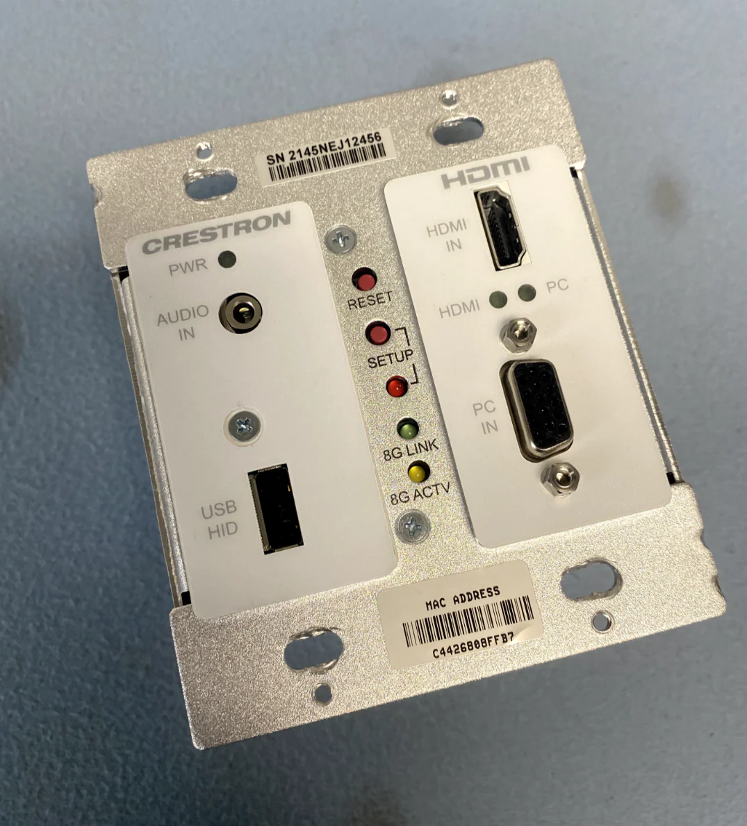 Crestron DM-TX-200-C-2G-W-T Wall Plate DigitalMedia 8G+ Transmitter 200 6510977 - Image 2
