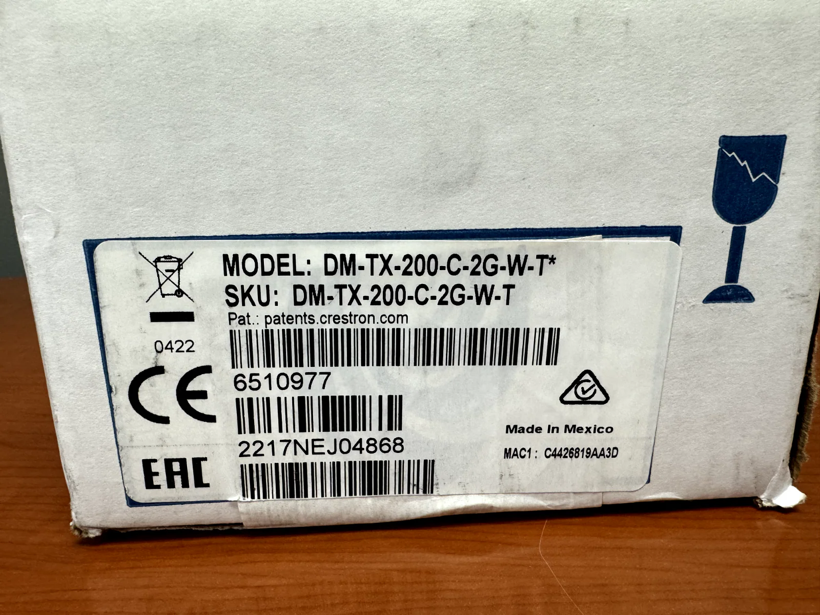 Crestron DM-TX-200-C-2G-W-T Wall Plate DigitalMedia 8G+ Transmitter 200 6510977 - Image 2