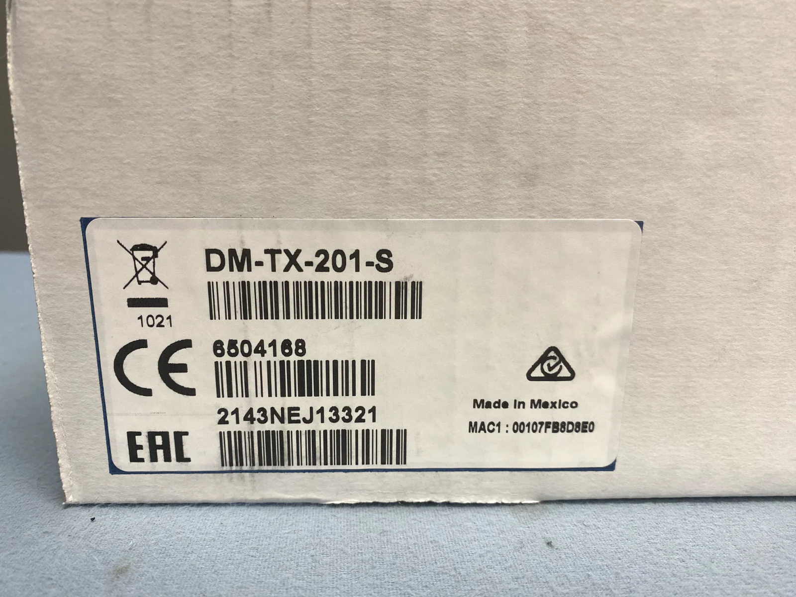 Crestron DM-TX-201-S DigitalMedia 8G Fiber Transmitter 201 6504168 - Image 2