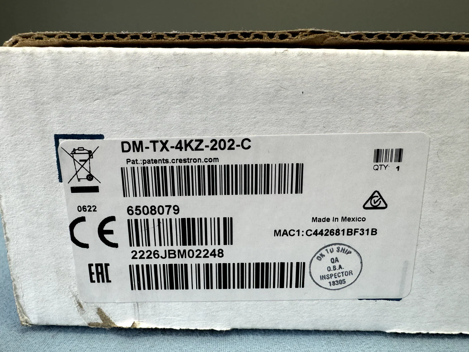 Crestron DM-TX-4KZ-202-C DigitalMedia 8G+ 4K60 4:4:4 HDR Transmitter 202 6508079 - Image 2