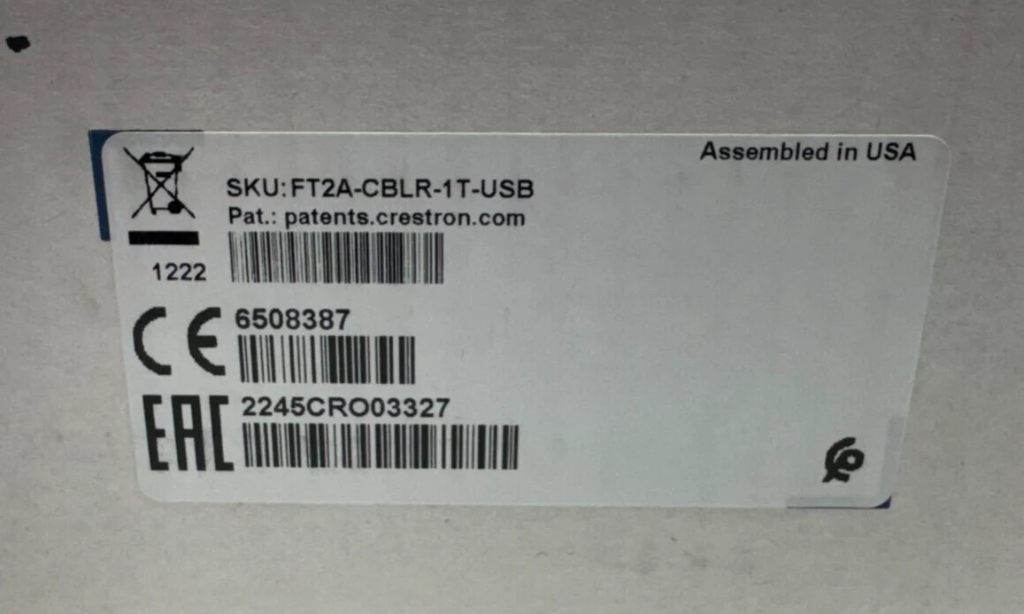 Crestron FT2A-CBLR-1T-USB / FT2 ELEC One-Touch USB Cable Retractor 6508387 - Image 2