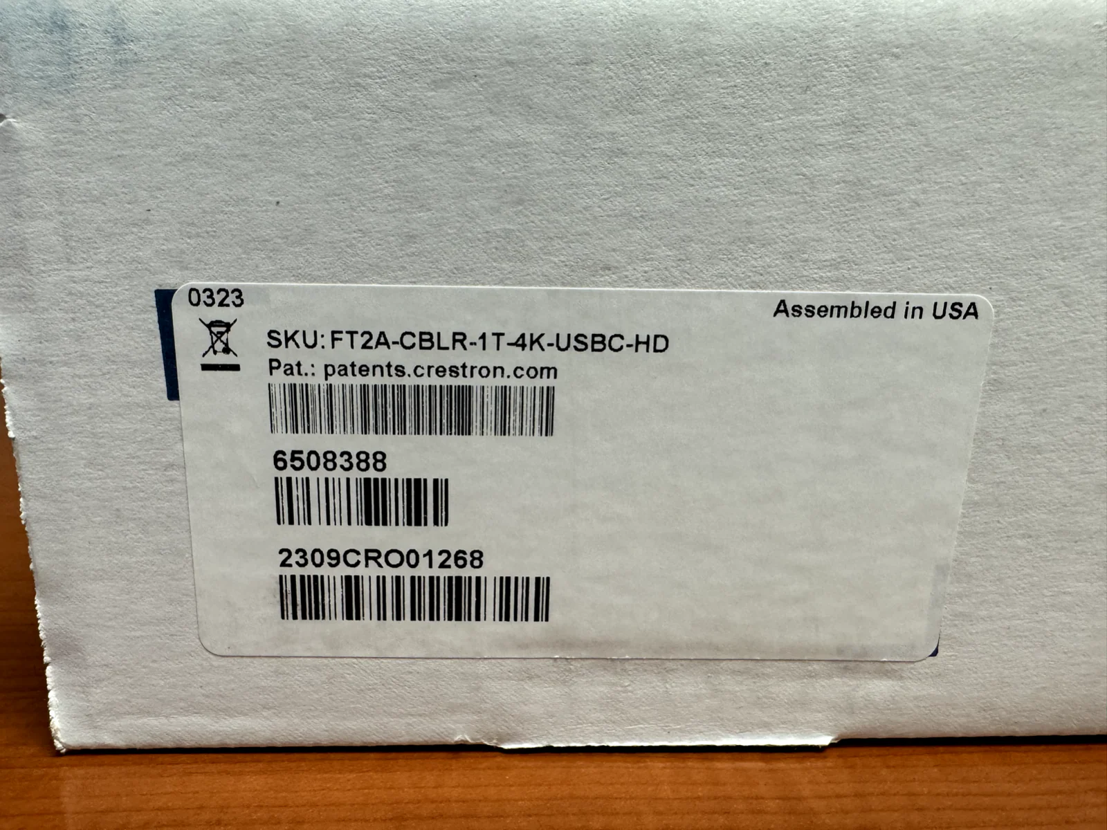 Crestron FT2A-CBLR-1T-USBC-HD One-Touch Cable Retractor 6508388 - Image 2