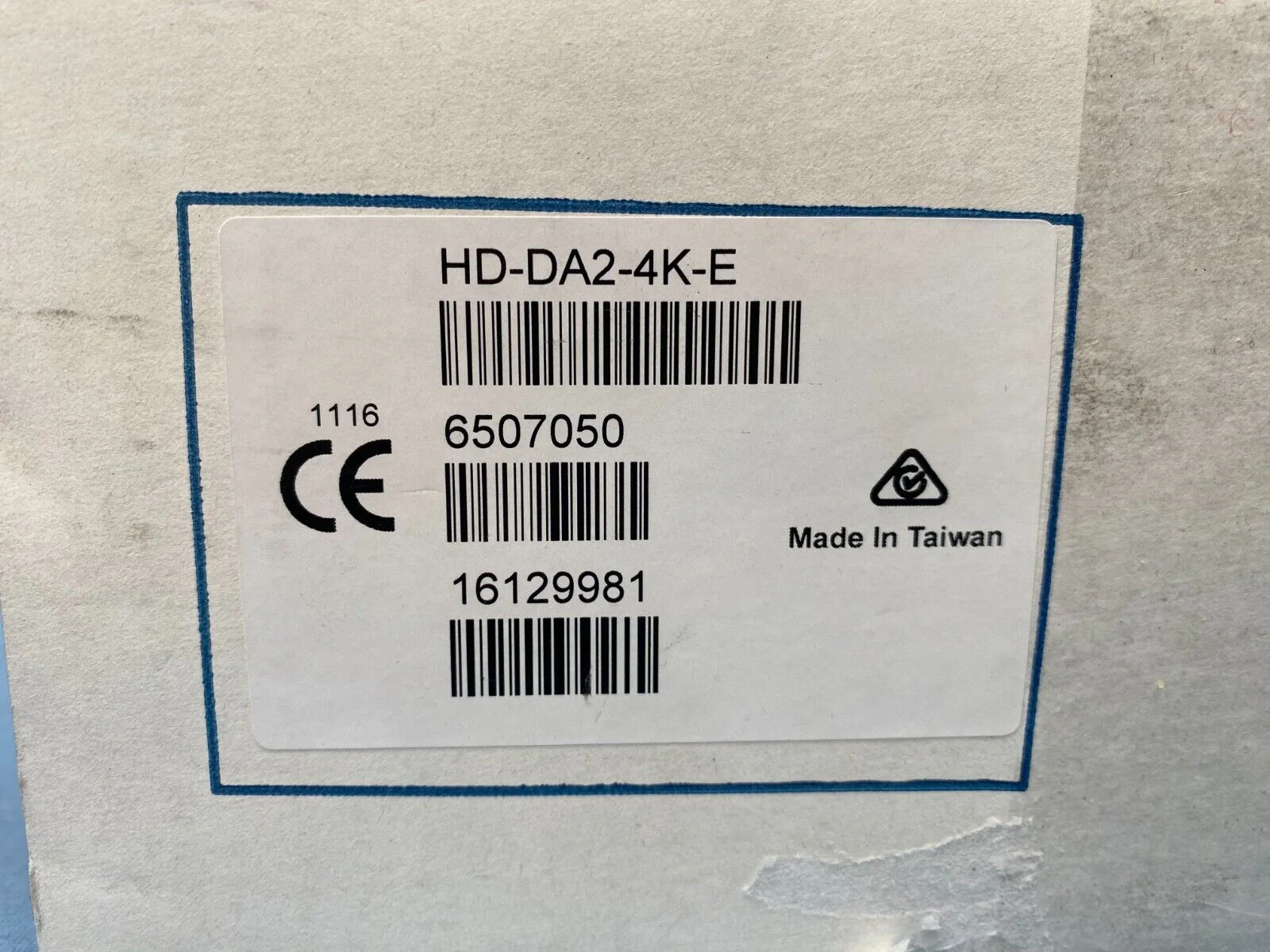 Crestron HD-DA2-4K-E 1-to-2 4K HDMI Distribution Amplifier 6507050 NOB