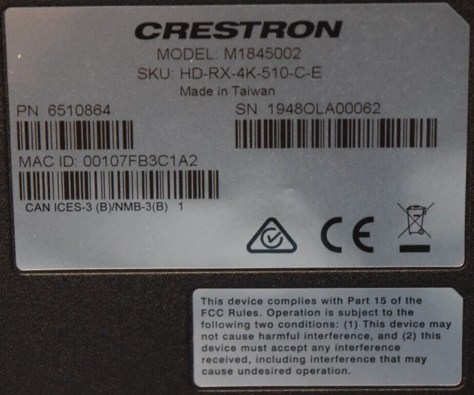 Crestron HD-RX-4K-510-C-E 4K Multiformat Switch & Receiver - Image 4