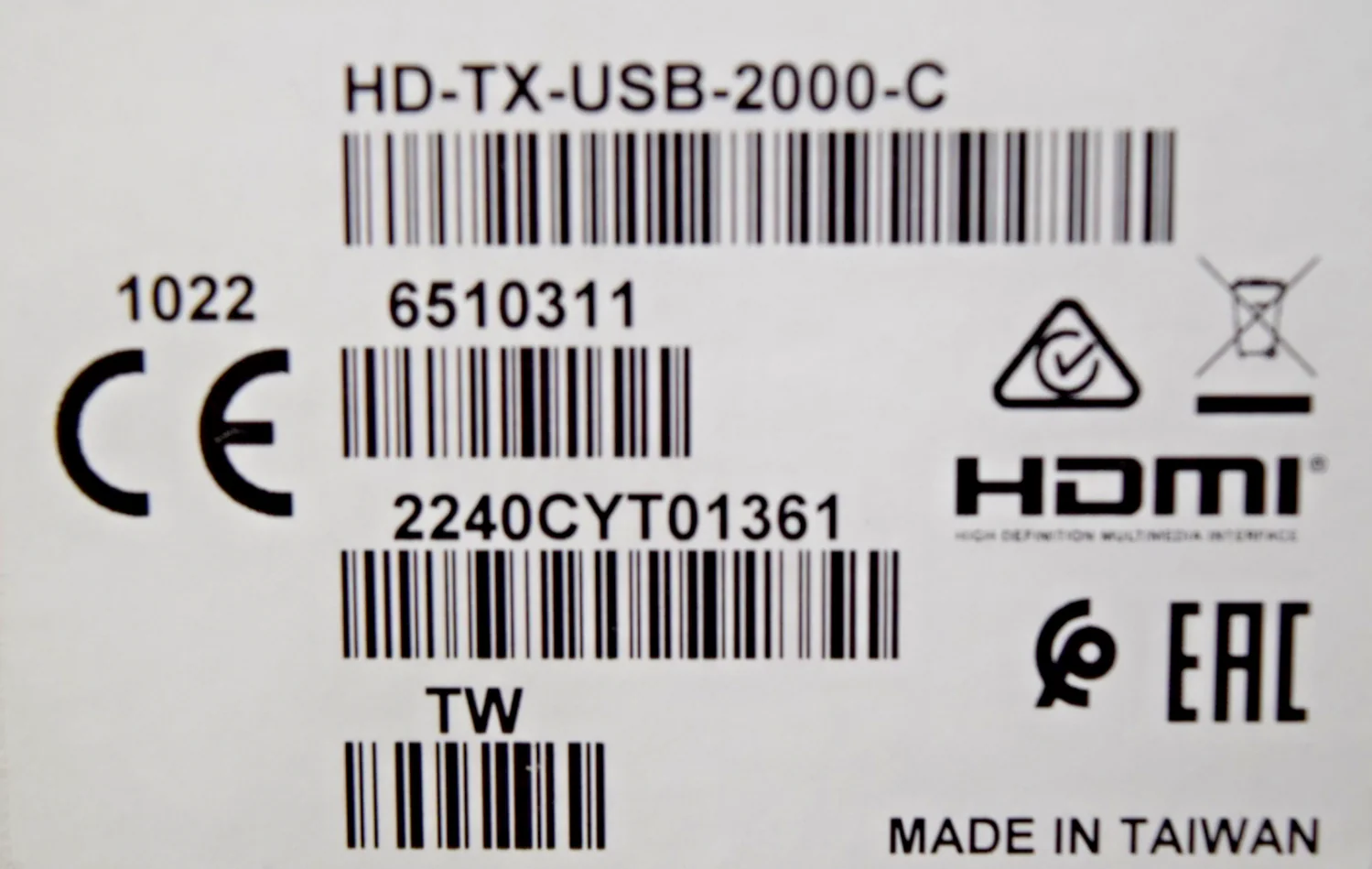 Crestron HD-TX-USB-2000-C Transmitter and over HDBaseT Extender 6510311