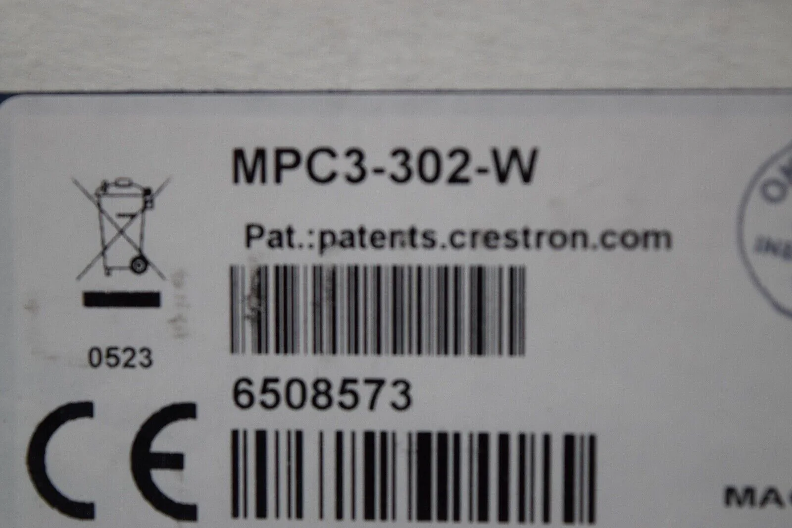 Crestron MPC3-302-W Series Media Presentation Controller White PN# 6508573 - Image 2