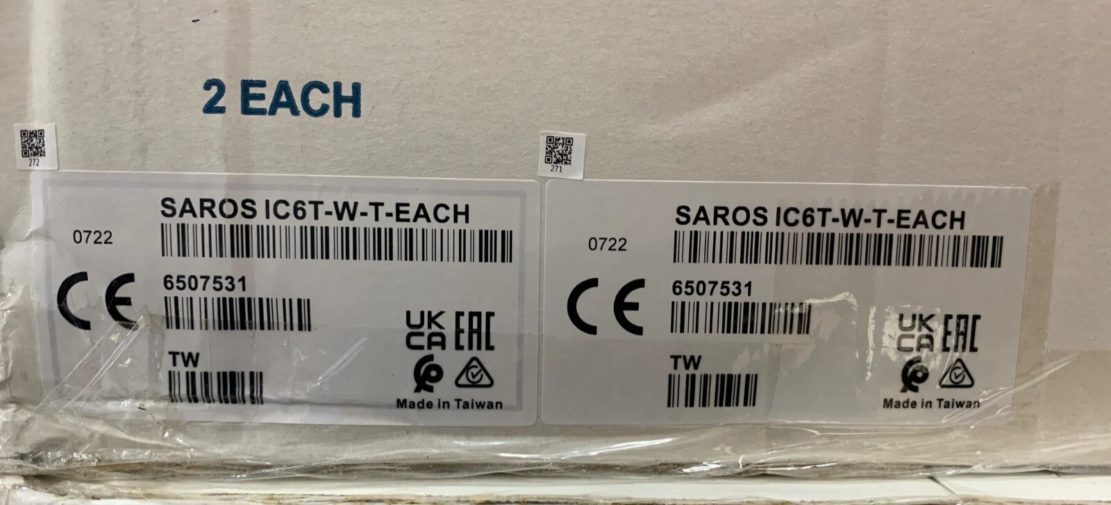 Crestron Saros IC6T-W-T-EACH 2-Way In-Ceiling Speaker PAIR (6507531) White