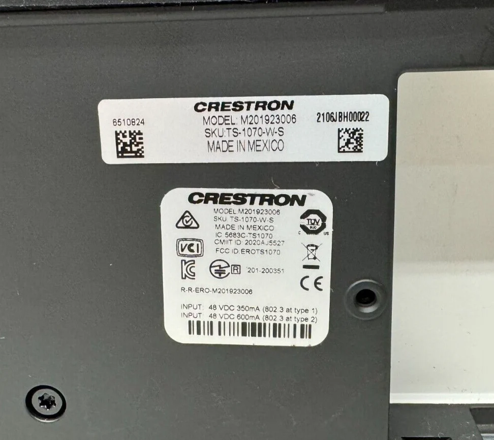 Crestron TS-1070-W-S 10.1 in. Tabletop Touch Screen, White Smooth 6510824 - Image 7