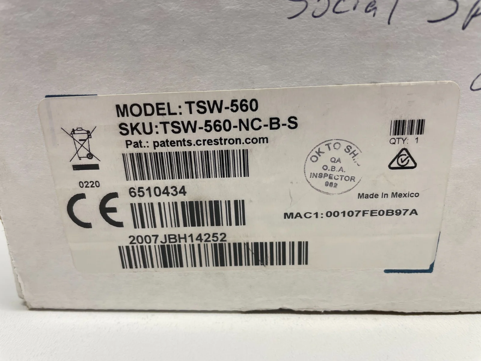 Crestron TSW-560-NC-B-S 5 in. Touch Screen No Camera / Microphone Black 6510434 - Image 2